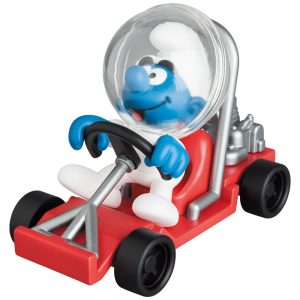 Smurf astronaut with moon buggy figurine